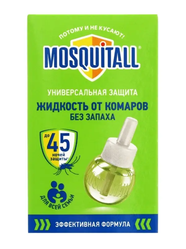 Комплект фумигатор+жидкость от комаров MOSQUITALL, универсальная защита, 45 ночей