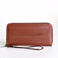 Портмоне-клатч мужской на молнии, рыжее