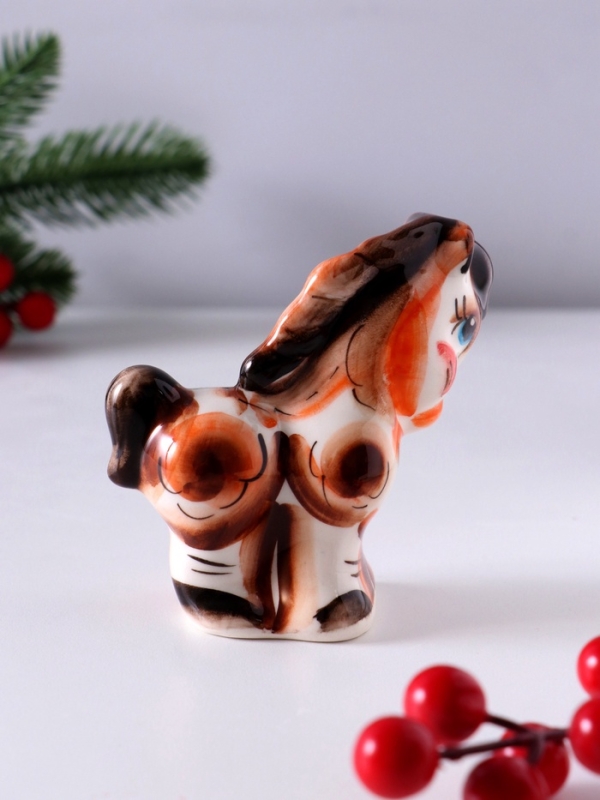 Сувенир Конь Лёша, 9х8,5х4 см, гжель, цвет Сувенир Конь Лёша, 9х8,5х4 см, гжель, цвет