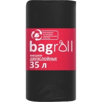 Мешки для мусора ПВД 35л 25мкм 20шт/рул черные 50х60см_МВ9041