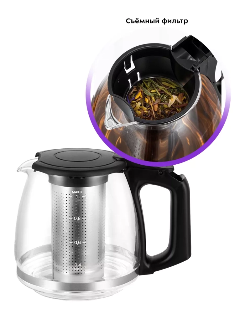 Чайный набор чайник электрический КТ-6609 - 1.7 л Чайный набор чайник электрический КТ-6609 - 1.7 л