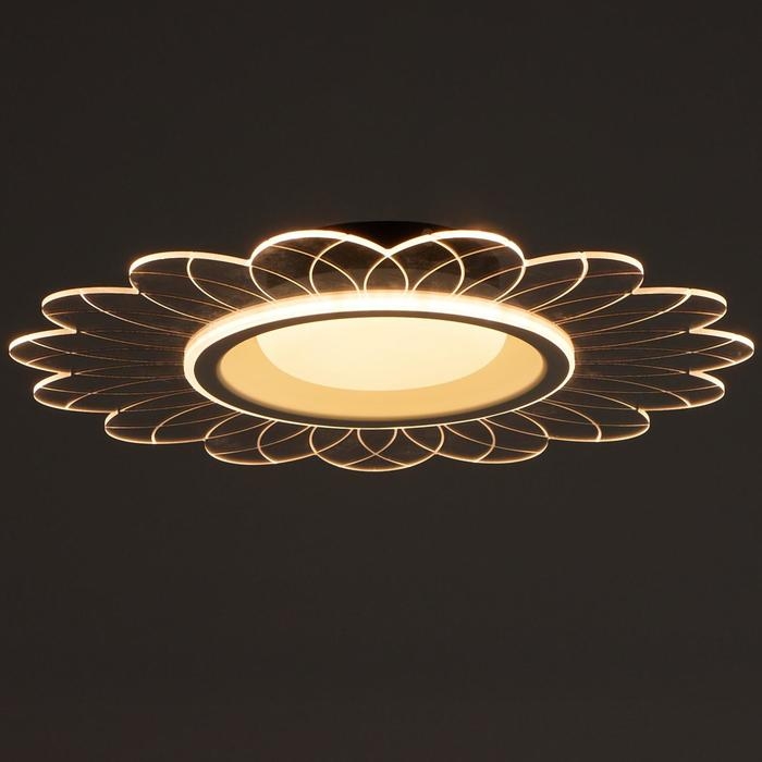 Люстра с ПДУ 1200/1 LED 52Вт 3000-6000К диммер белый-прозрачный 50х50х8 см BayerLux