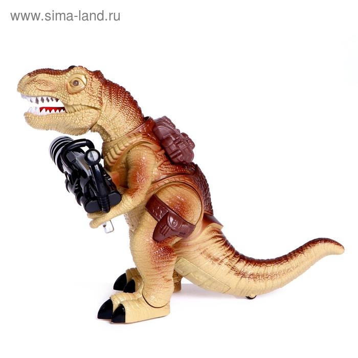 Динозавр радиоуправляемый T-Rex, стреляет ракетами, работает от батареек, МИКС Динозавр радиоуправляемый T-Rex, стреляет ракетами, работает от батареек, МИКС