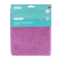 Салфетки для кухни тм VETTA, 3 шт, 30х35см, микрофибра 220г/м2, 3 цвета