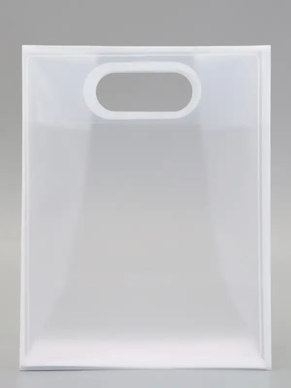 Пакет ПП с вырубной ручкой, прозрачный, 30&times;23&times;15 см, белый