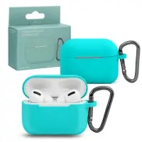 Чехол APods Pro Hang Silicon Сase с карабином   SL mint green