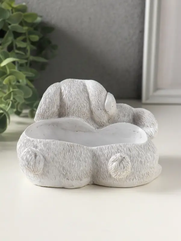 Подставка для мелочей &laquo;Кролики&raquo; 8&times;13&times;10 см, серый, гипс