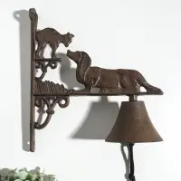 Колокол сувенирный чугун "Такса и кот" 28х25х10,5 см