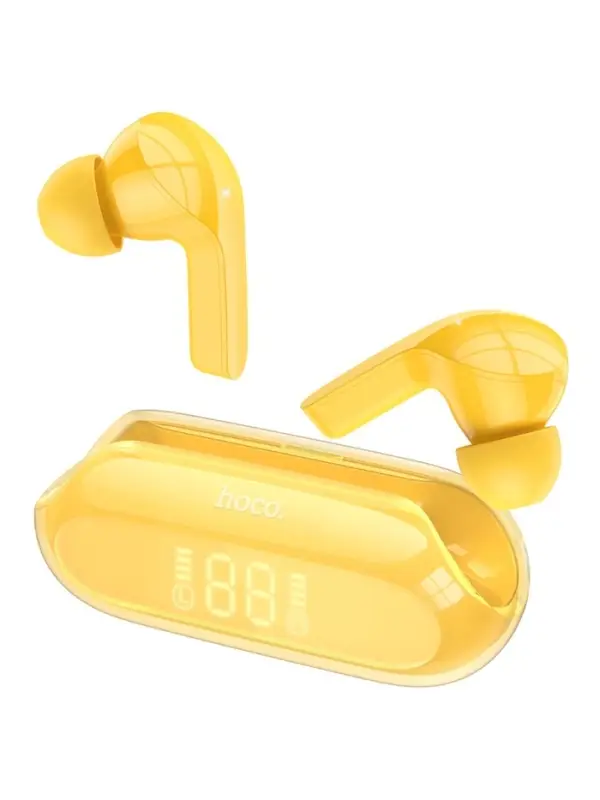 Наушники беспроводные Hoco EW39, TWS, вакуумные, Bluetooth 5.3, 30/300 мАч, шумоподавление, жёлтые
