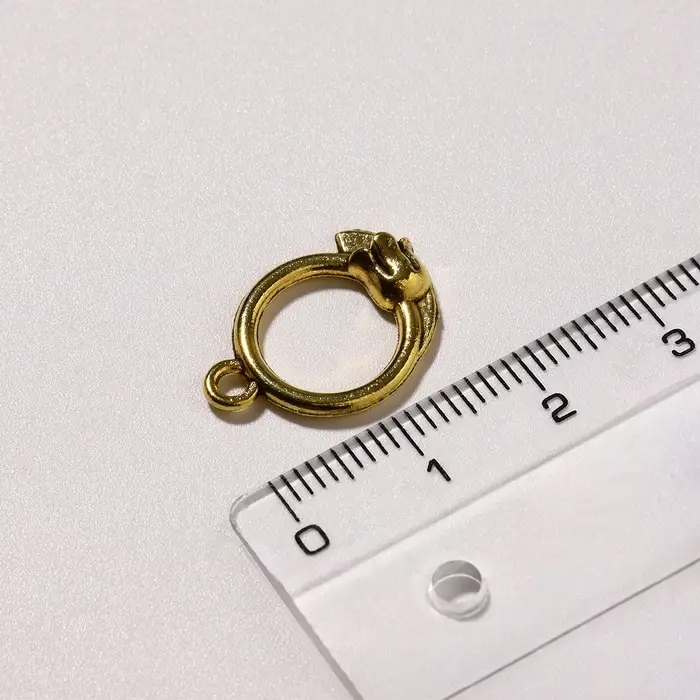 Замок - тоггл из 2×частей «Тюльпан», 20×14 мм, 22 мм (набор 4 шт.), чернёное золото