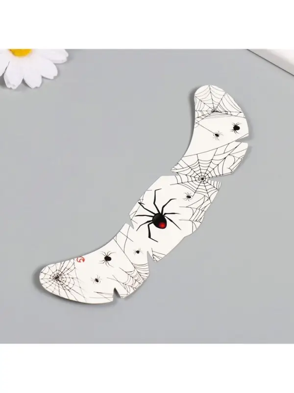 Переводная тату на тело чёрная «Веснушки. Паучки на паутине», 16×5 см