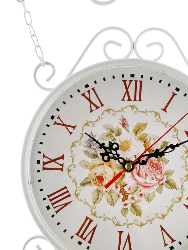 Часы настенные двусторонние, на подвесе WELCOME, d=23 см, 47&times;31 см, 2хАА, белые