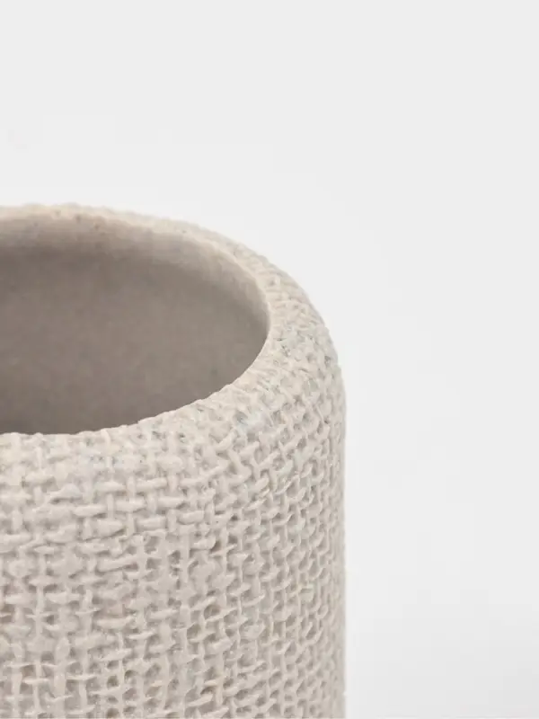 Набор для ванной "Плетение" 2 предмета (дозатор для мыла, стакан), цвет бежевый