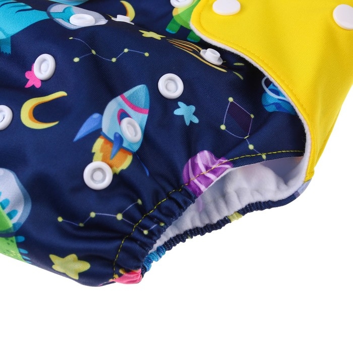 Многоразовый подгузник «Космонавт», 3-15 кг, цвет синий, Крошка Я Многоразовый подгузник «Космонавт», 3-15 кг, цвет синий, Крошка Я