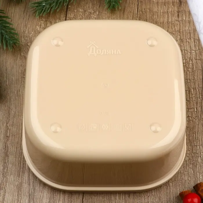 Ланч-бокс новогодний «Угощения», 700 мл, бежевый