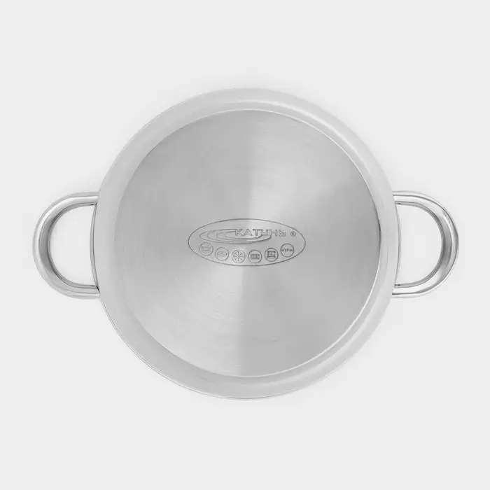 Кастрюля Катунь &laquo;Гретта&raquo;, 3.4 л, d=20 см, с крышкой, капсульное дно, индукция, нержавеющая сталь, AISI - 201, хромированная