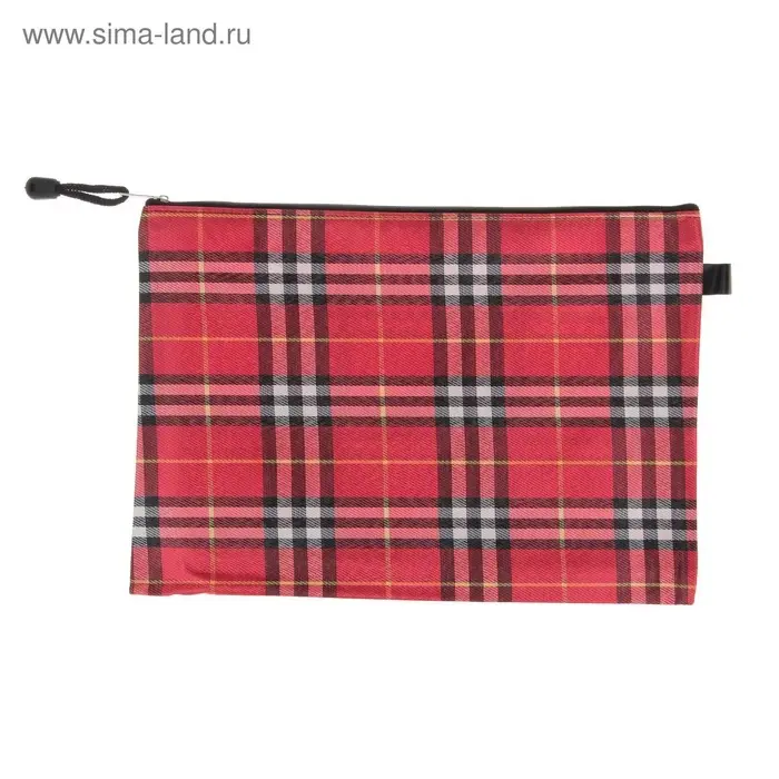 Папка-конверт на молнии Calligrata &laquo;Шотландка&raquo; А4, МИКС