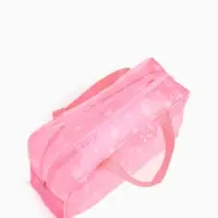 Косметичка - сумочка на молнии для бассейна, с ручками, с рисунком, розовая