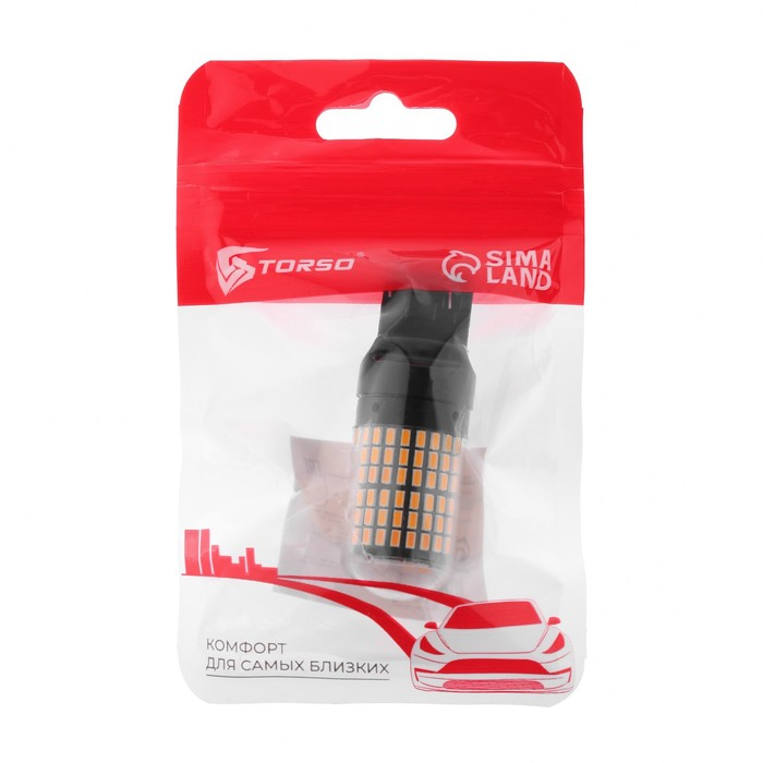 Автолампа светодиодная W21W 1156, 144 SMD, 12 В, CanBus, свет оранжевый Автолампа светодиодная W21W 1156, 144 SMD, 12 В, CanBus, свет оранжевый