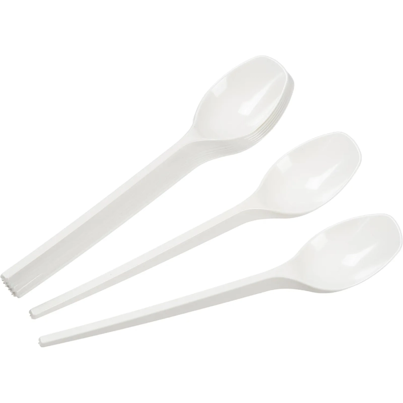 Ложка одноразовая чайная&nbsp; 125мм, белая, КОМУС ПС 100 шт/уп