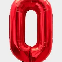 Воздушный шар фольгированный 40" &laquo;Цифра 0&raquo;, красный