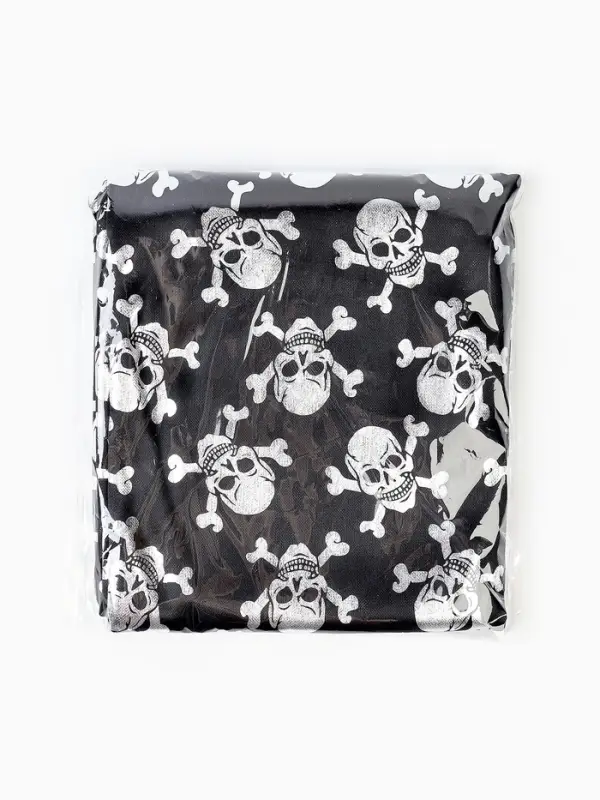 Скатерть тканевая пиратская &laquo;Серебряные черепа&raquo;, 200&times;140