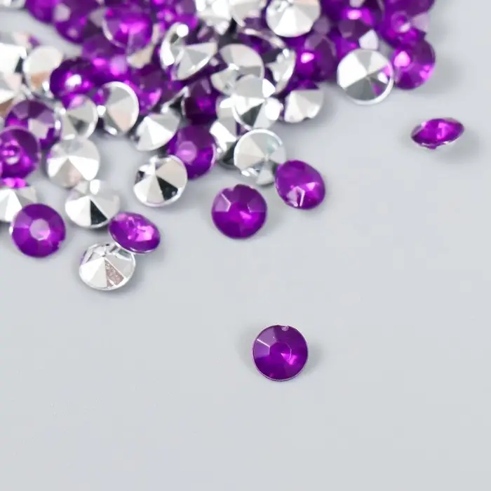 Декор для творчества в бутылочке "Стразы. Тёмно-фиолетовый" набор 250 шт d=0,6 см 4х3х3 см