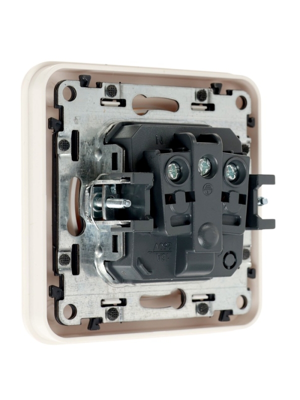 Розетка одноместная, серия  Розетка одноместная, серия "Circular", 16 А, скрытая, с з/к, белая