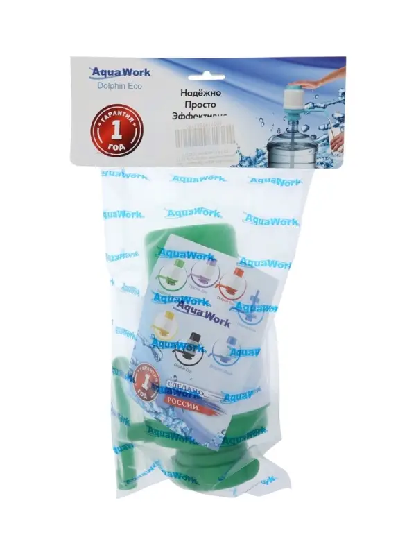 Помпа для воды &laquo;Дельфин&raquo; Эко, механическая, под бутыль от 11 до 19 л, зелёная