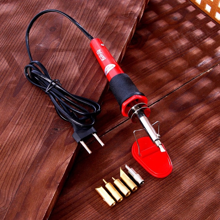 Выжигательный аппарат по дереву DV-02, набор: 5 сменных насадок + подставка