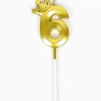 Свеча для торта "Корона" цифра 6