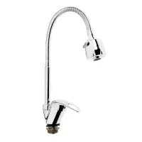 Смеситель для кухни ZEIN ZCR=2101, гибкий излив, картридж 40 мм, двухрежимный аэратор, хром