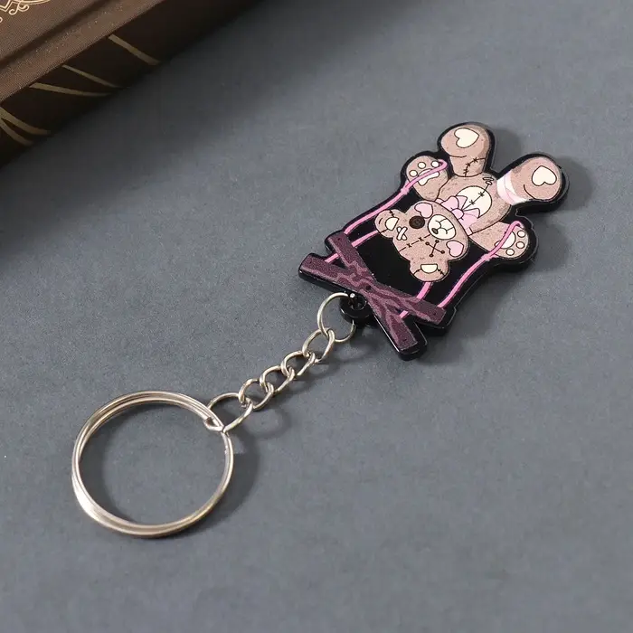 Брелок акрил двусторонний "Зомби-мишка" 4,3х2,9х0,2 см