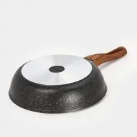 Сковорода KUKMARA Granit ultra original, d=26 см, съёмная ручка, антипригарное покрытие, литой алюминий, чёрная