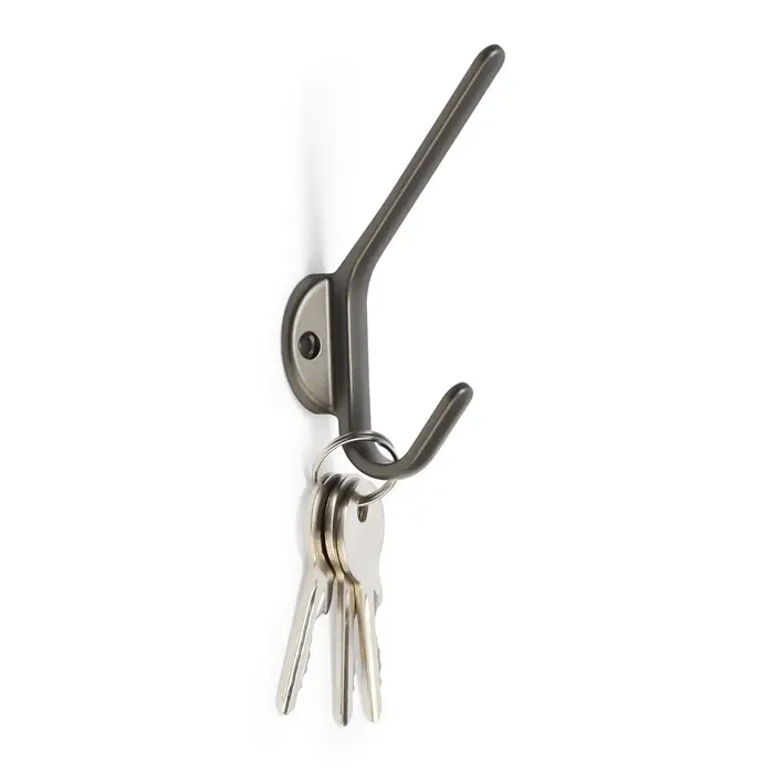 Крючок мебельный CAPPIO TKD030, двухрожковый, цвет графит