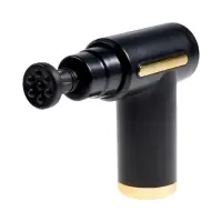 Массажёр для тела LEM-02, вибрационный, 4 насадки, 6 режимов, 1800-3200 об/мин, чёрный