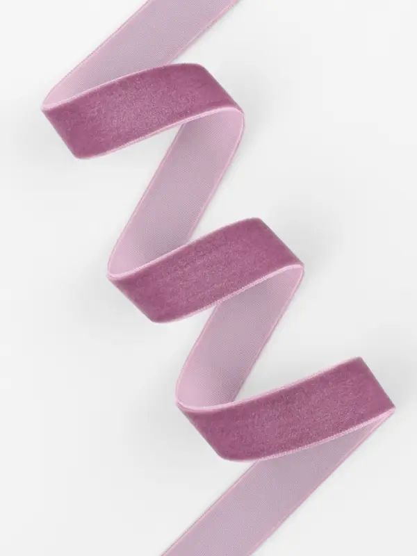 Лента бархатная, 20 мм, 18&plusmn;1 м, сиреневая №199