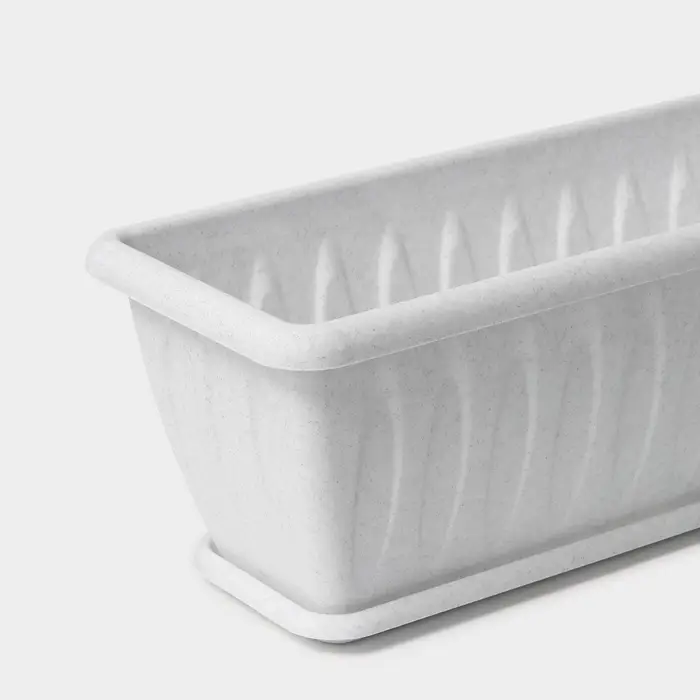 Ящик балконный для цветов &laquo;Фелиция&raquo;, 7 л, 40&times;18&times;16 см, пластиковый, цвет мраморный