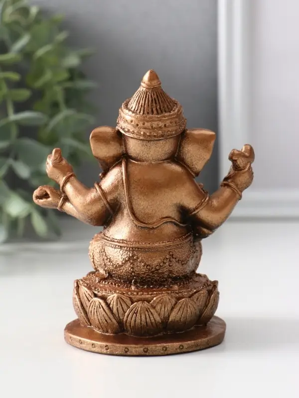 Фигура «Ганеш на лотосе», 10.5×9×8 см, бронза