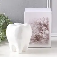 Копилка для денег &laquo;Зуб&raquo;, гипс, белый, 13&times;14&times;19 см