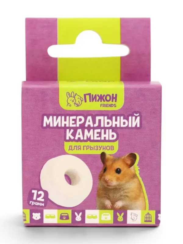 Минеральный камень для грызунов &laquo;Пижон&raquo; для грызунов, 12 г