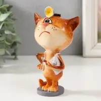 Фигурка полистоун лак &laquo;Котик-врач с фонендоскопом&raquo;, 8.3&times;6.2&times;13.8 см