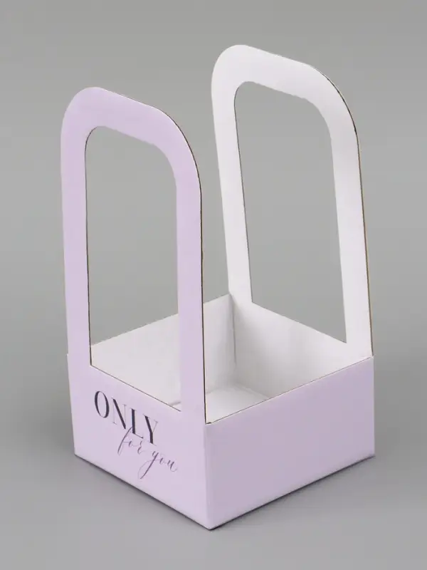 Коробка - переноска для цветов &laquo;Только для тебя&raquo;, 12&times;12&times;22 см