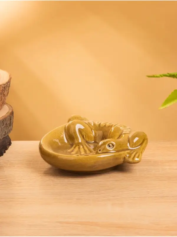 Мыльница &laquo;Хвостатый геккон&raquo;, 11&times;11&times;3 см, керамика, коричневая