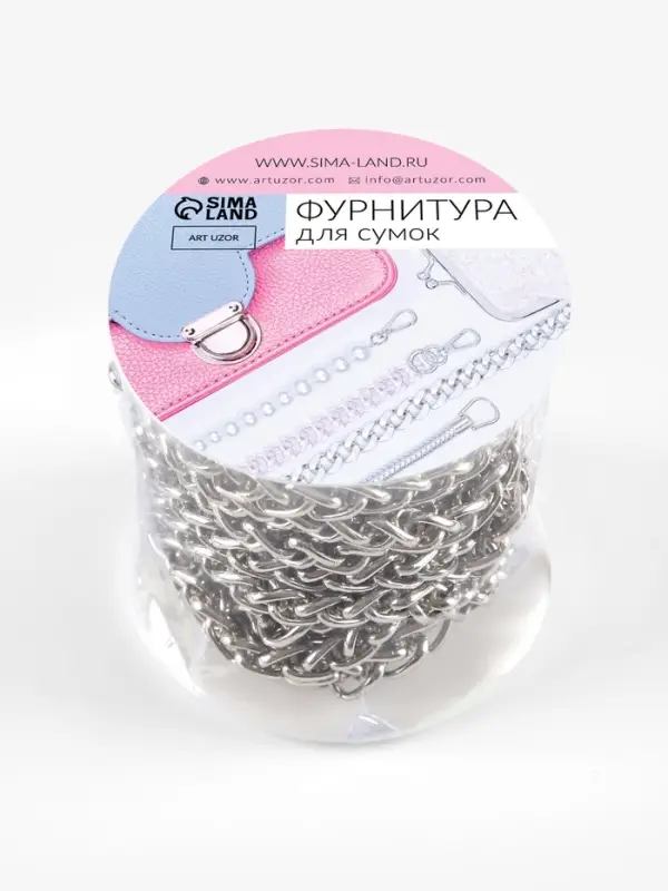 Цепочка для сумки, железная, 8.5&times;6.2 мм, 3 &plusmn; 0,1, м цвет серебряный