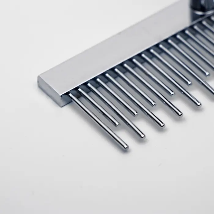 Расчёска-грабли для шерсти Wood, 12.5&times;9.5 см, с зубьями разной длины, деревянная ручка