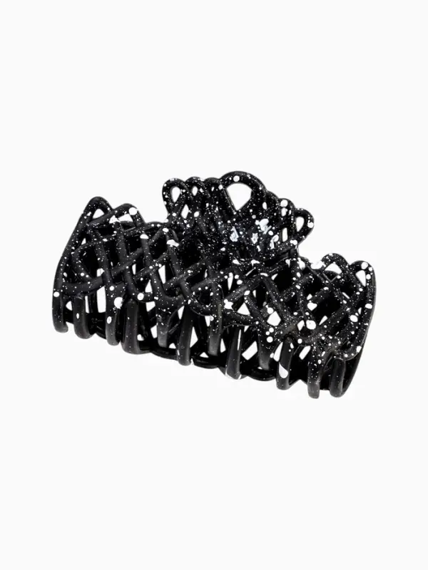 Крабик для волос &laquo;Эфи&raquo;, паутинка, 9 см, чёрный, белый