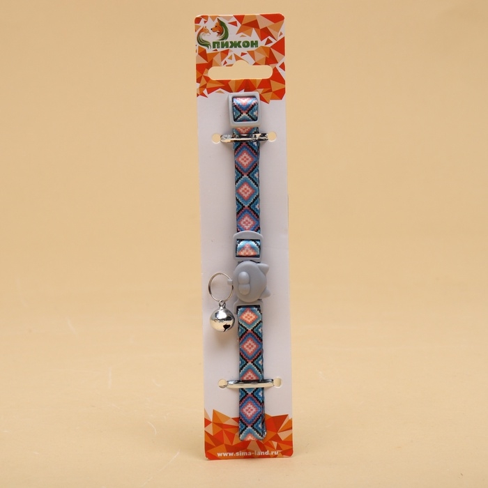 Ошейник кошачий Ошейник кошачий "Колейдоскоп", с бубенчиком, 30 х 1 см, полиэстер