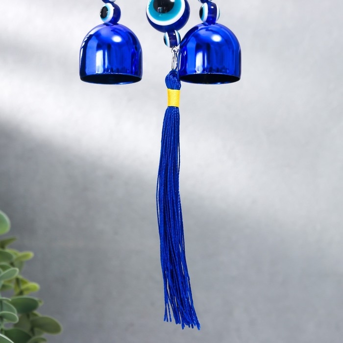 Музыка ветра металл Музыка ветра металл "Павлин" от сглаза с кисточкой 2 колокольчика 22х6,5 см