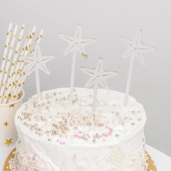 Набор топперов для торта «Сияние», 4 шт, цвет золотой Набор топперов для торта «Сияние», 4 шт, цвет золотой
